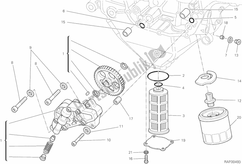 Todas las partes para Filtros Y Bomba De Aceite de Ducati Diavel Carbon FL 1200 2016